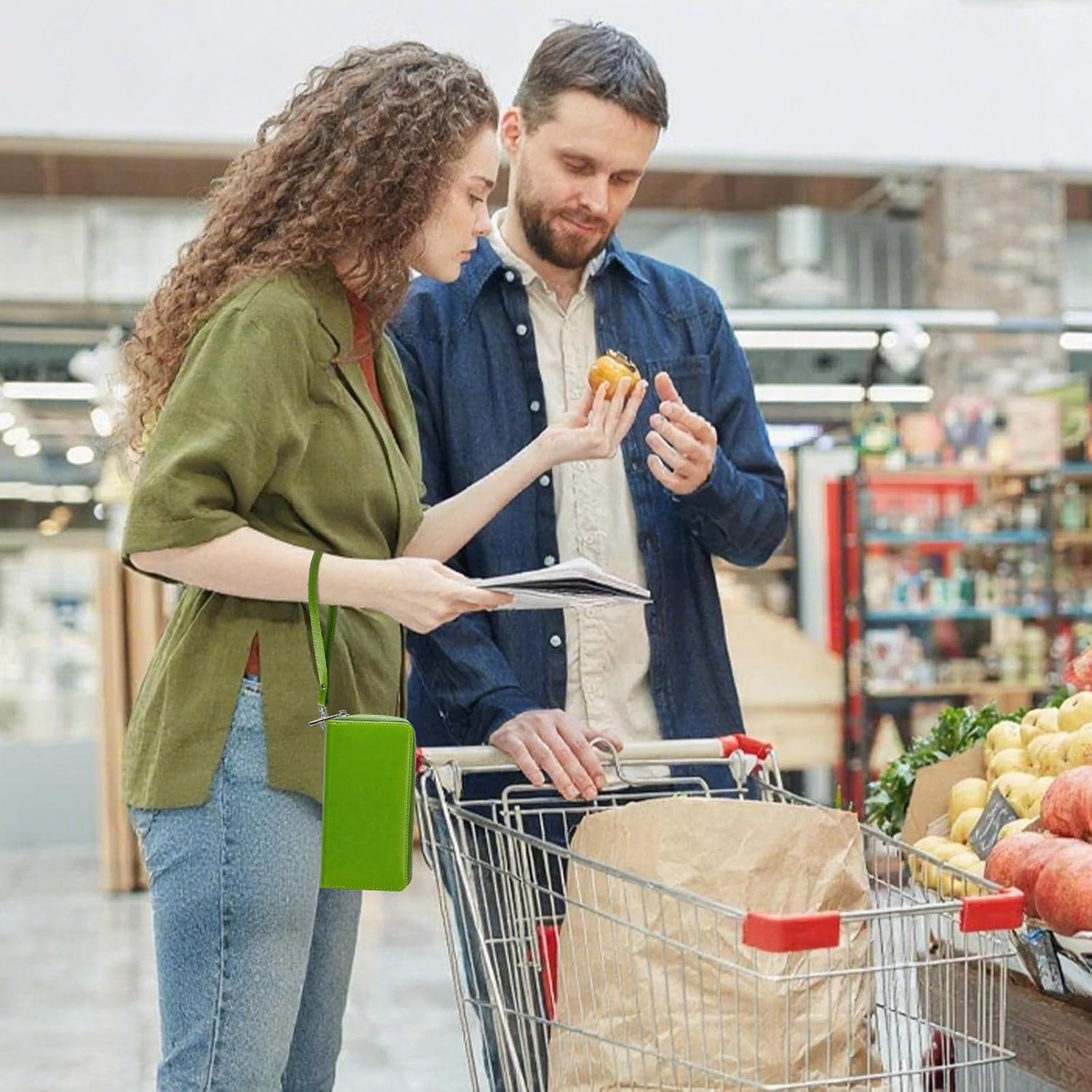 Double Zipper Wallet for Woman Clutch Purse with Cell Phone Holder for Smartphone/Card/Coin/Cash - Image 2