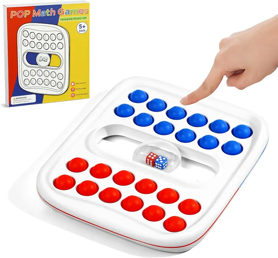 Pop Math Game for Kids - Addition &amp; Subtraction Game - Educational Toys Learning Toys for Kids 4 5 6 7, Math Game for Preschool Kindergarten Boys Girls, 2 Player