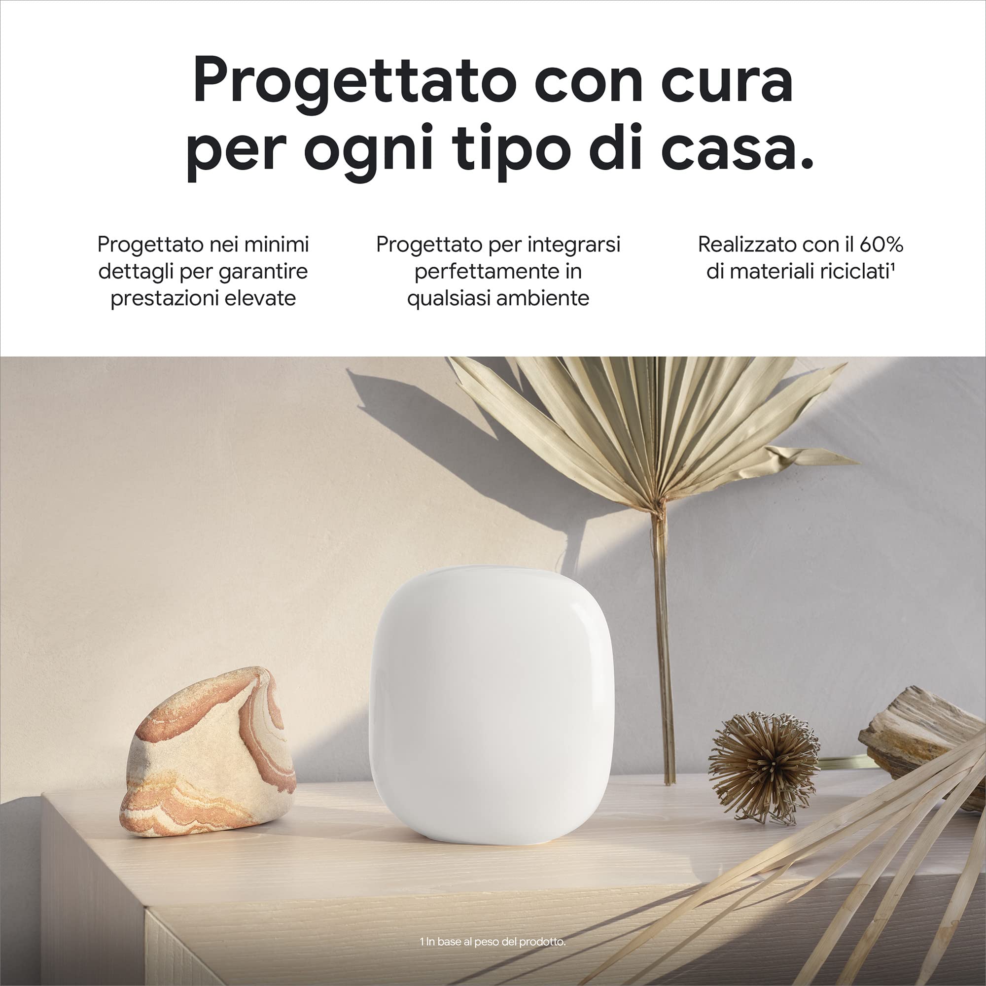 Google Nest Wi-Fi 6E Pro - Sistema affidabile, ad alta velocità e con copertura in tutta la casa - Router Wi-Fi mesh - Bianco ghiaccio, x2, GA03689-EU