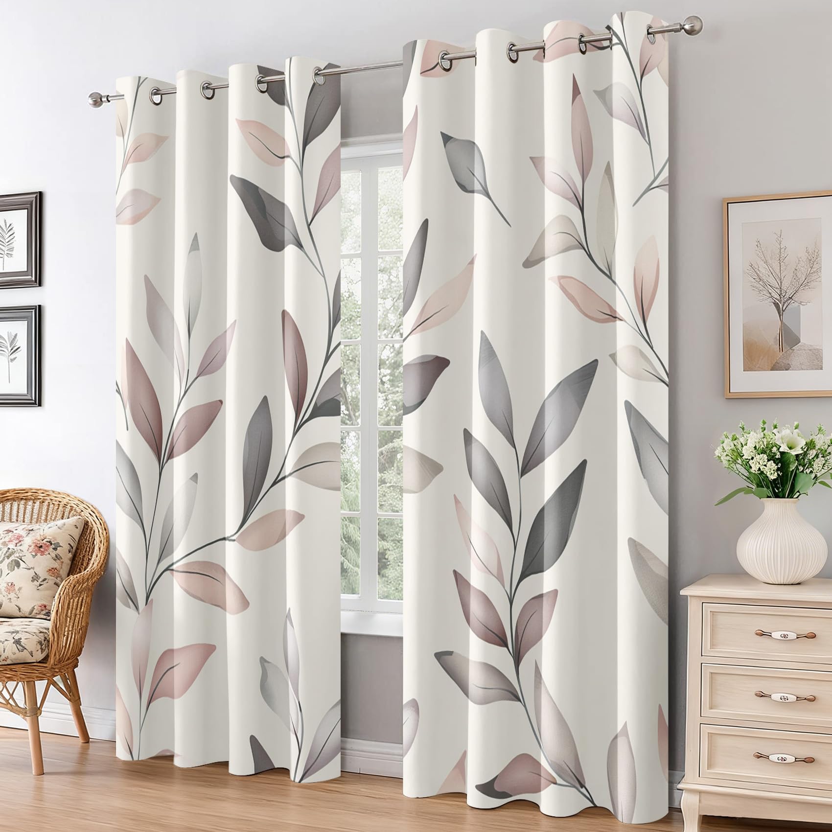Blackout Curtains for Living Room Bedroom, Eyelet Thermal Window Treatments 84 Drop - 2 Panels 46 x 84 Inch, Home Decor pw&73