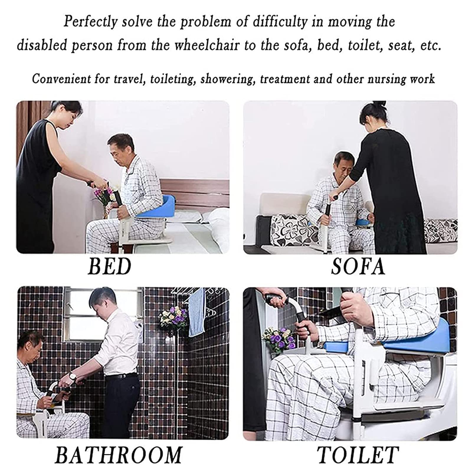Elevador para Silla De Ruedas,Gruas para Personas Mayores,Baño Sillas De Ruedas,Silla De Baño con Inodoro para Ancianos Discapacitados Silla de WC con Reposabrazos Altura Ajustable