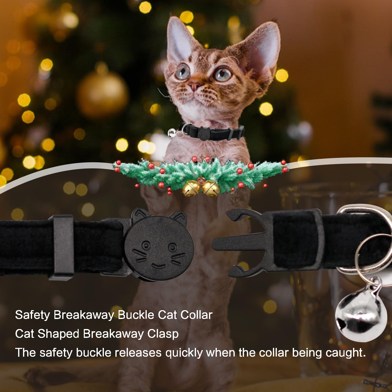 2PCS Breakaway Cat Collars With Bell & QR Code ID Tag - Adjustable Glow In The Dark Collar, AirTag Holder, Reflective Safety - View #9