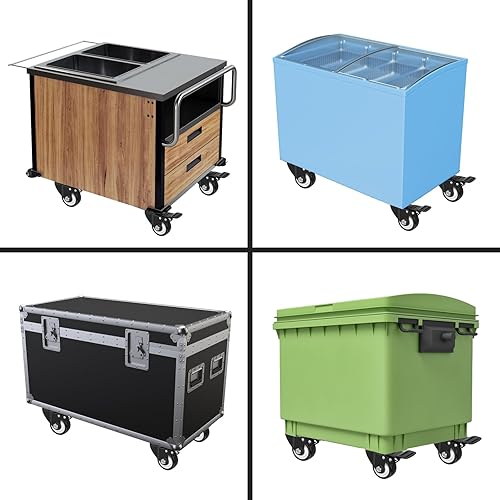 Miniatura 6 de Ruedas de 2 pulgadas, juego de 4 ruedas industriales resistentes, negras con freno, ruedas de bloqueo para muebles y banco de trabajo para carro,