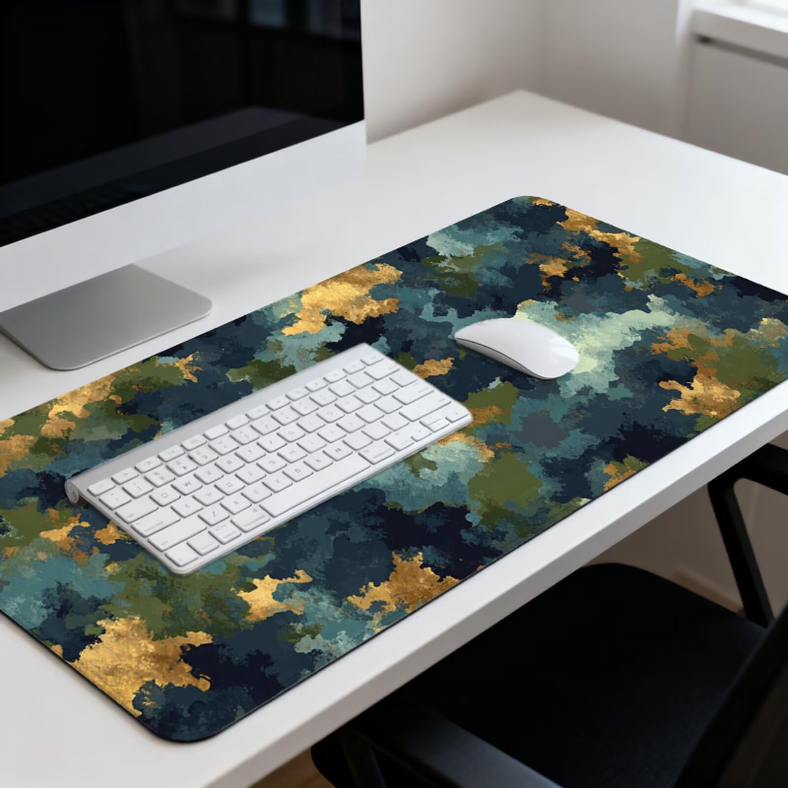 Abstrakcyjna podkładka pod mysz XXL 1200 x 600 mm duża antypoślizgowa podkładka pod mysz do gier akcesoria biurowe, wodoodporna podkładka pod mysz z zamykaną krawędzią do biura, domu i pokoju zabaw