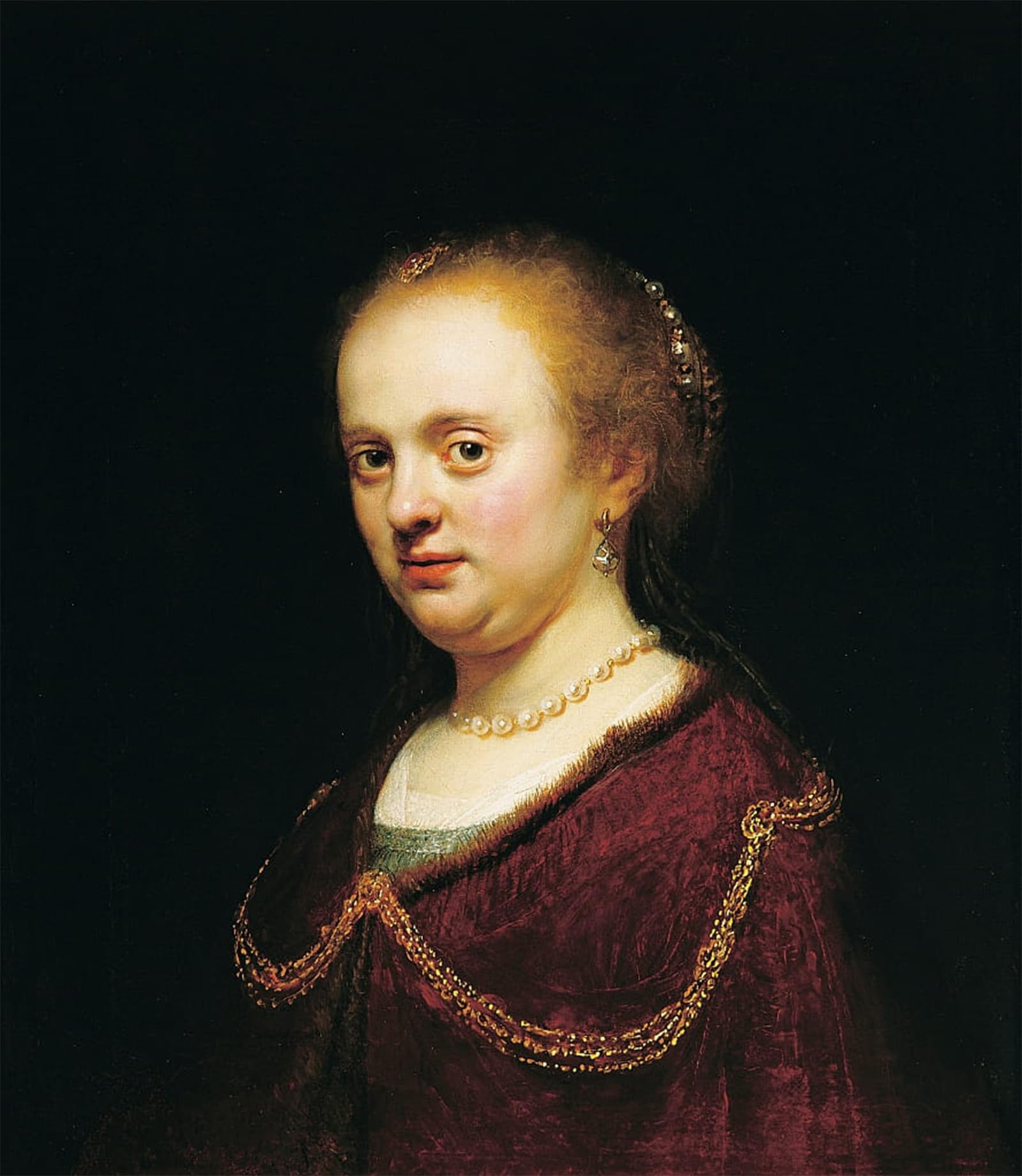 ARTXLXXBN Famous Painting Canvas Artwork Graffiti Print Portrait of a young womanby Rembrandt van Rijn Portrait Canvas Image for Home Decor 60x90cm