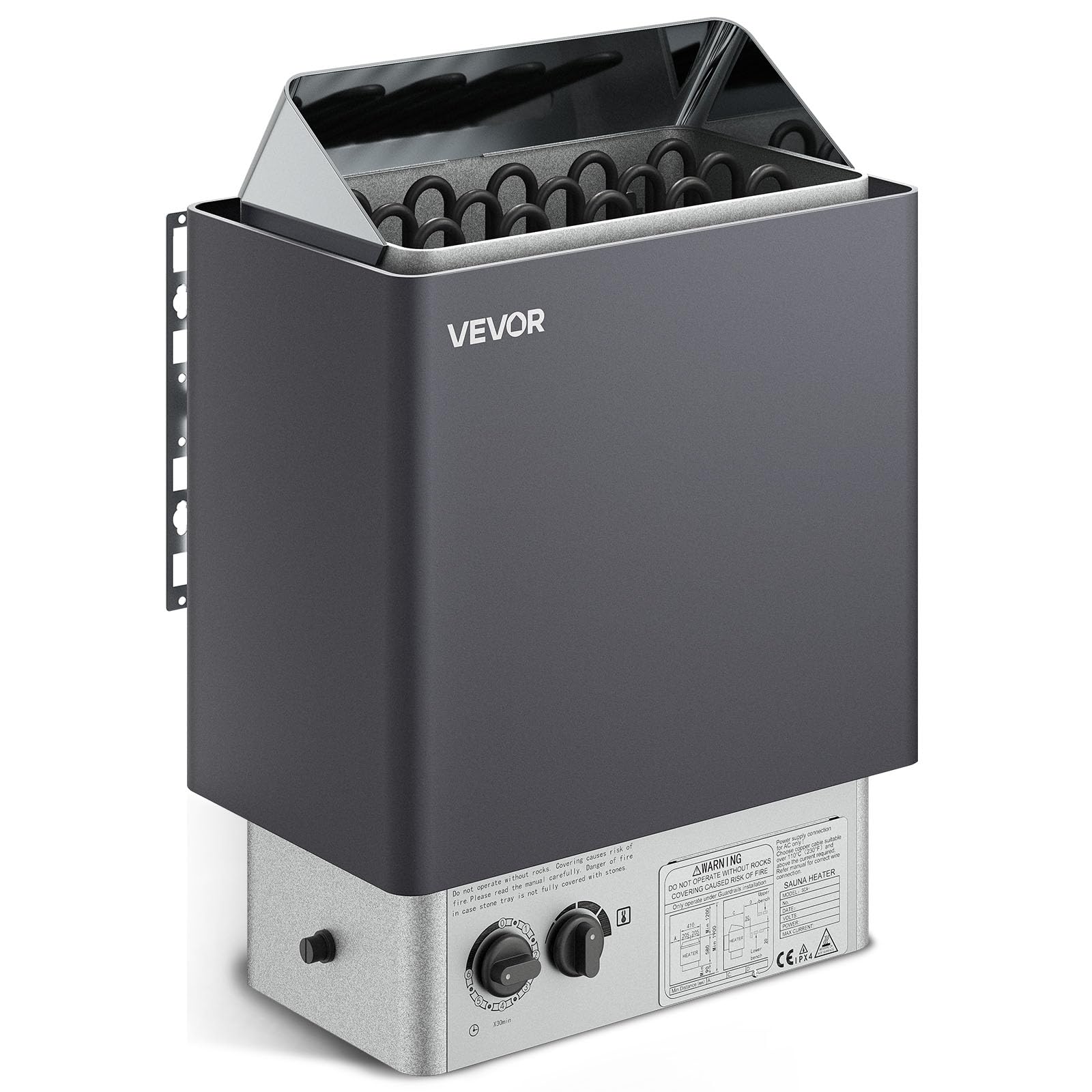 VEVOR 9KW Sauna Heater, Steam Bath Sauna Heater with Built-in Controls, Electric Sauna Stove, 3h Timer and Adjustable Temp for Max. 317-459 Cubic Feet, Home Hotel Spa Shower Use 220V