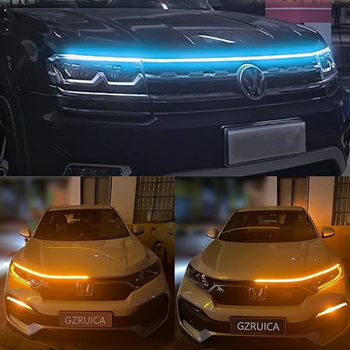 Miniatura 10 de Tira de luz para capó de automóvil, 70 pulgadas, tira de luces LED para exterior, flexible, impermeable, escaneo dinámico DC12V, luces de
