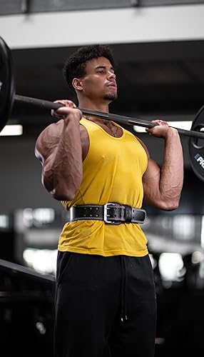Miniatura 4 de Fitgriff Cinturón clásico de levantamiento de pesas (100% cuero) para hombres y mujeres, cinturón de gimnasio para sentadillas, peso muerto, soporte