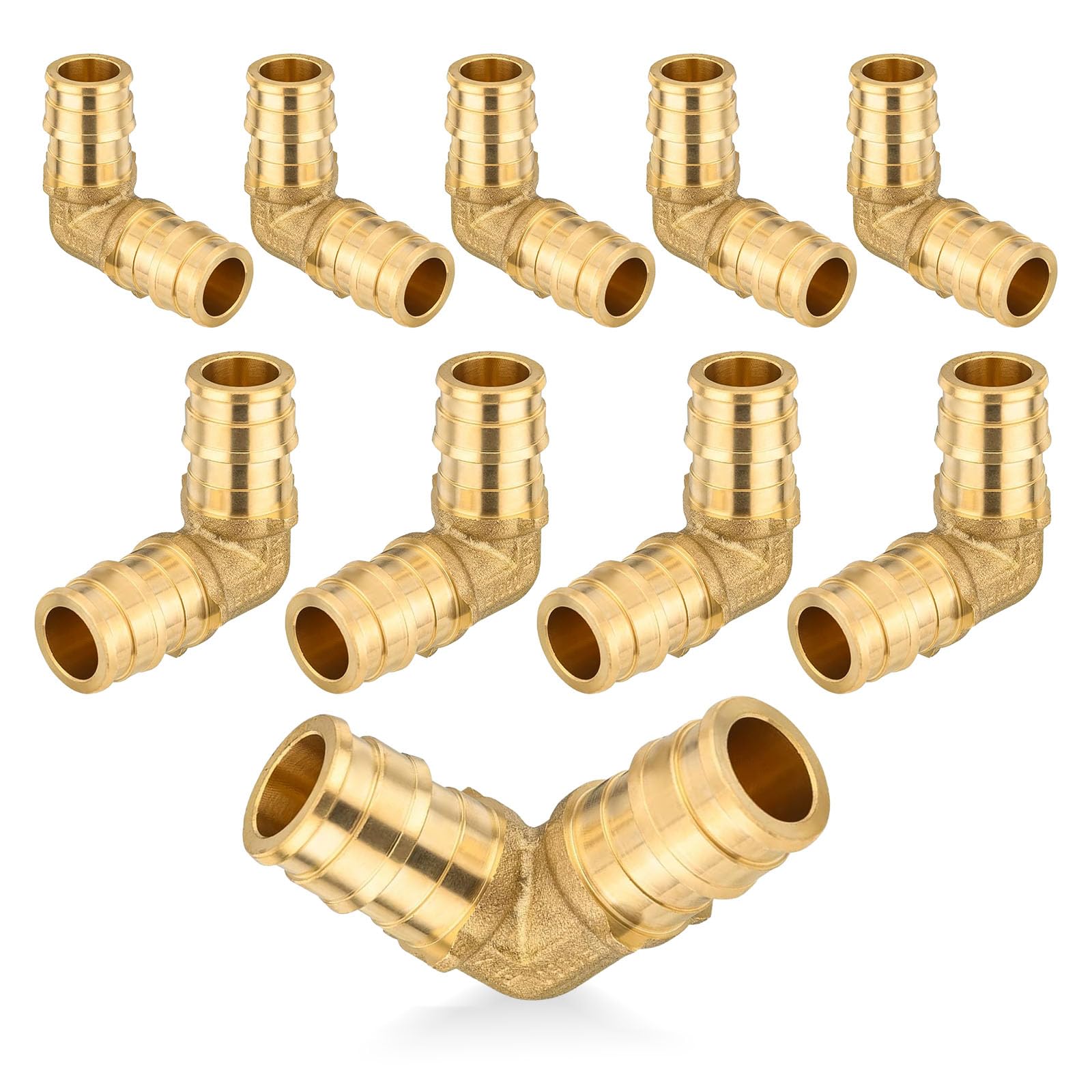 PEX-A, raccordi di espansione PEX-A, gomito PEX-A da 3/4", raccordi per tubi di espansione in ottone, per tubi PEX, ASTM F1960, confezione da 10