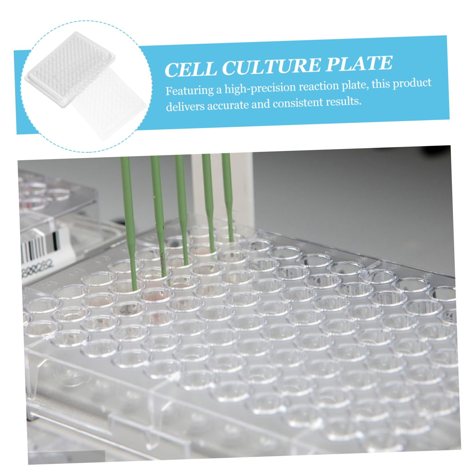 iplusmile Piastra per Coltura di Tessuti in Pvc 96 Pozzetti Resistente ad Alta Precisione per Laboratorio Confezione da 100 Pezzi