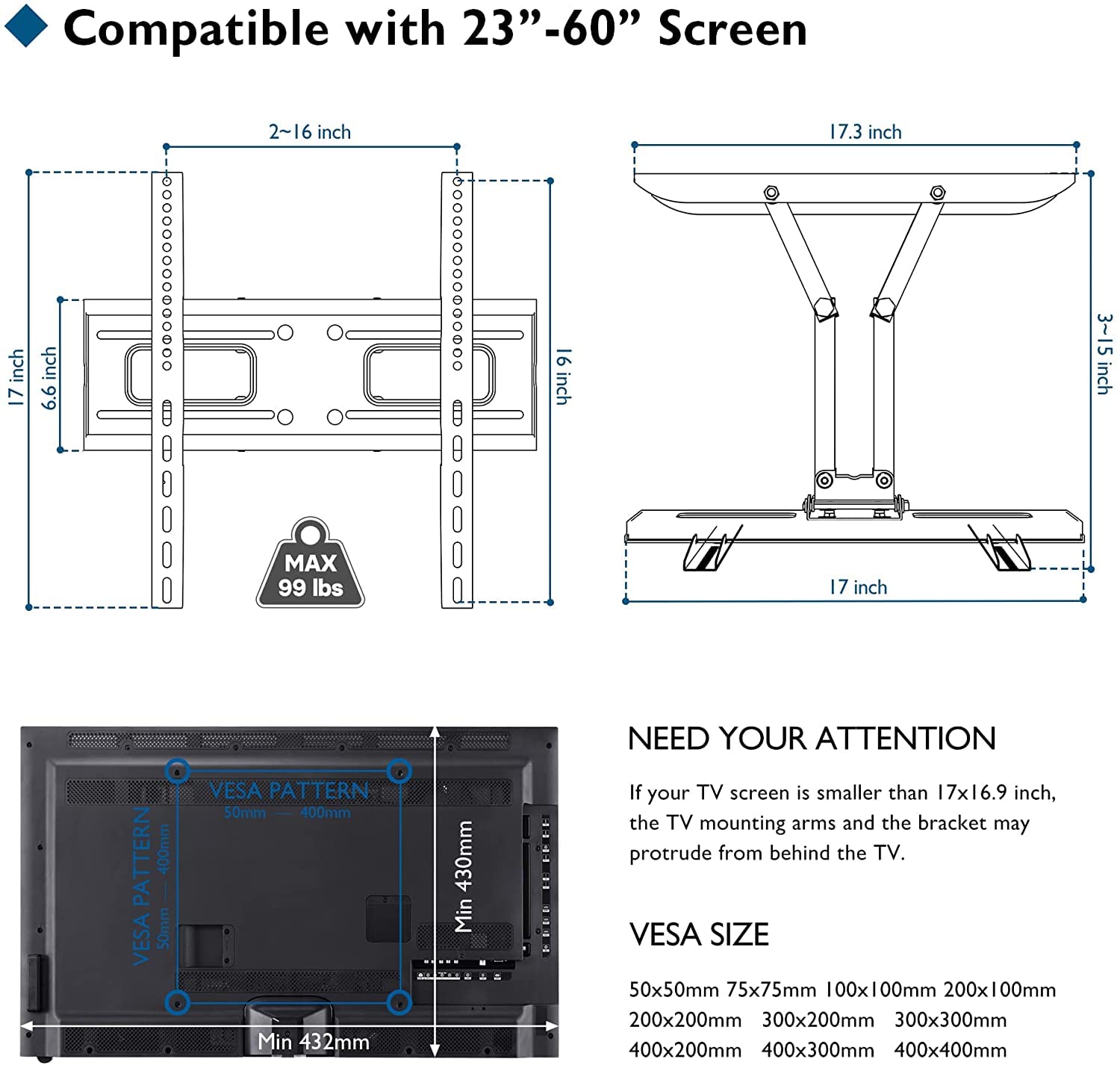 ✨人気商品✨BONTECフルモーション テレビ壁マウント 23~70インチLED ✨人気商品✨BONTECフルモーション テレビ壁マウント 23~70