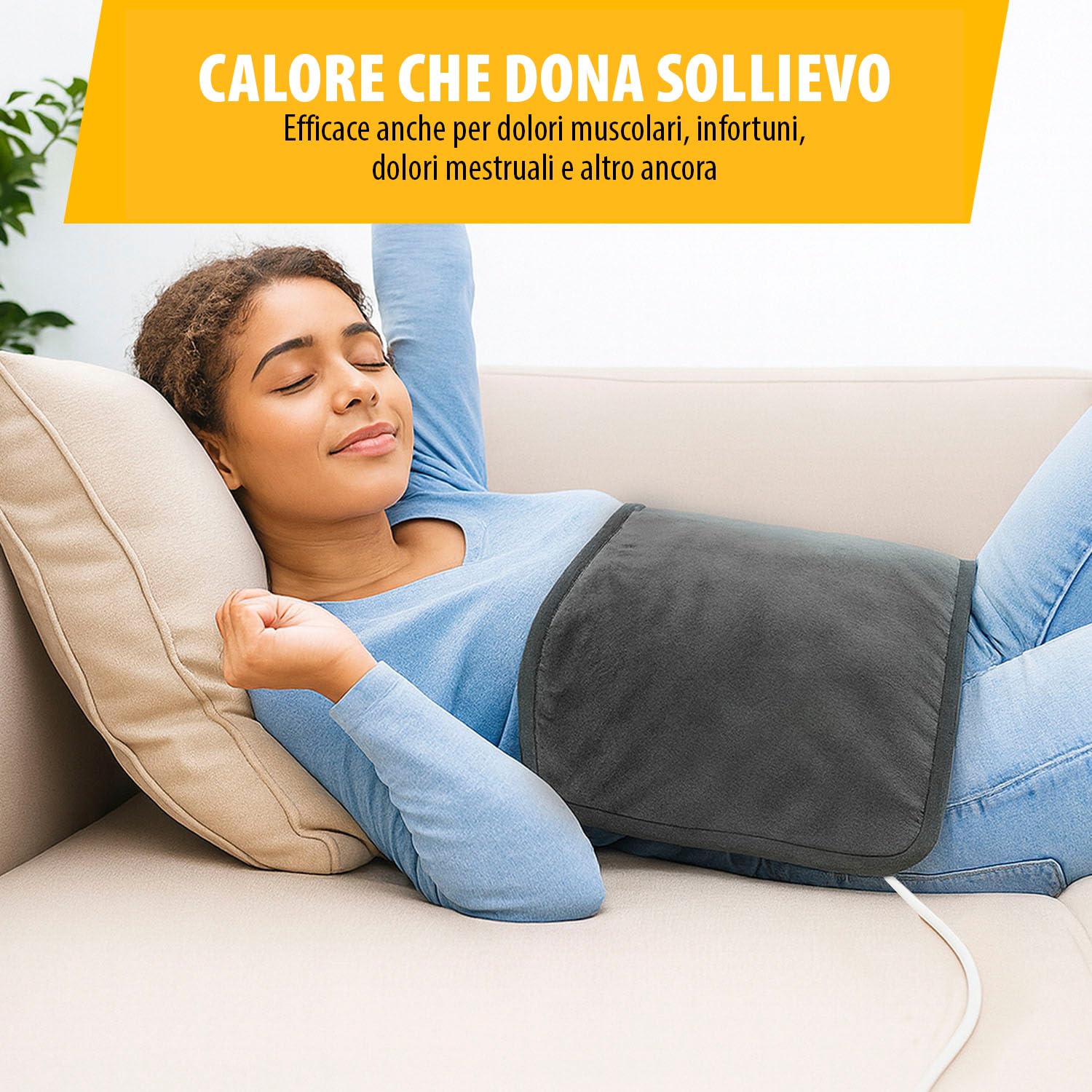 Tristar Scaldamani e Scaldapiedi Multifunzionale, Termocuscino 42x32 cm, 6 Livelli di Calore 40–65°C, Comando Digitale Removibile, Lavabile in Lavatrice, Spegnimento Automatico 90 Min, BW-4771