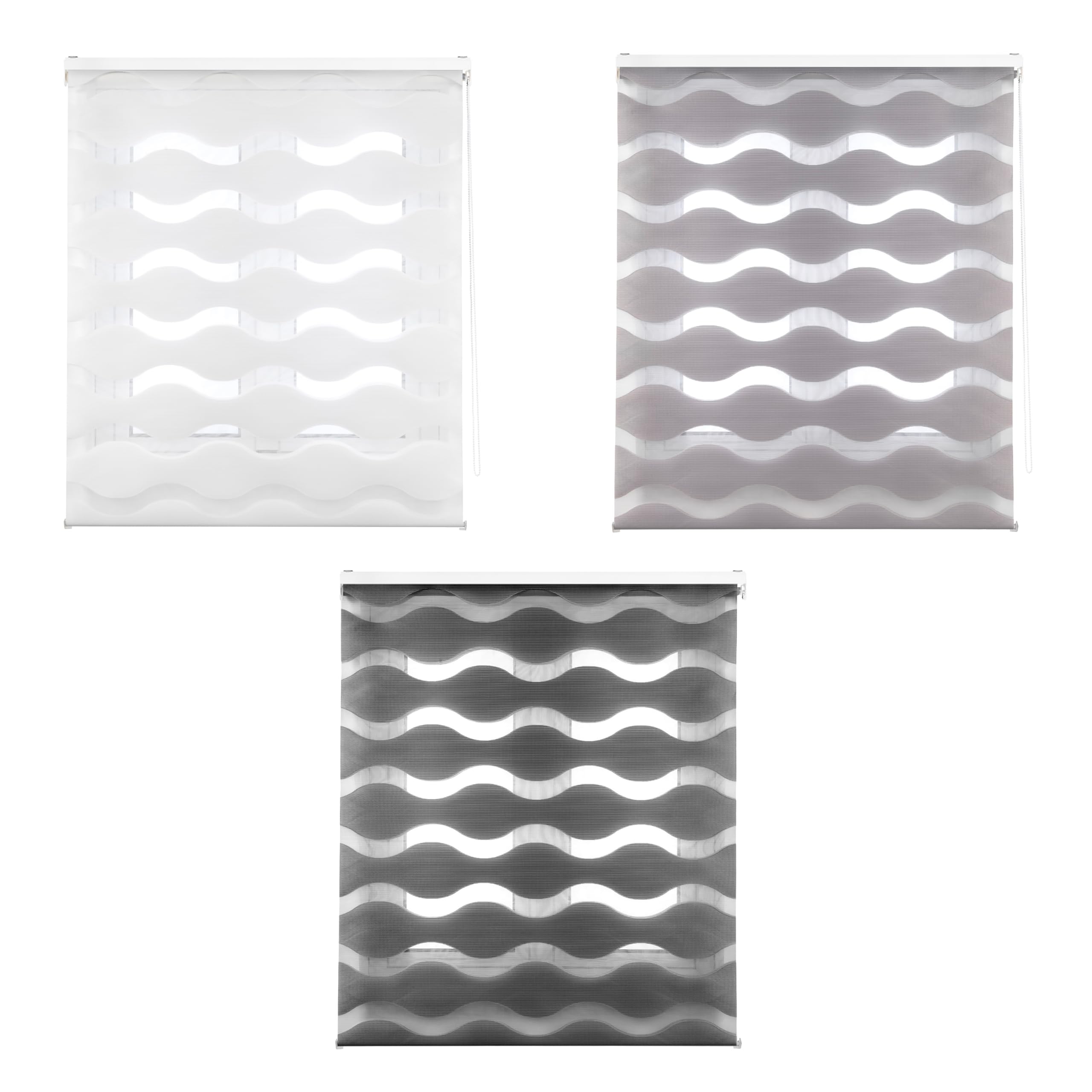 Elegancka roleta nocna i dzień Rozmiar 120x180 - roleta Noc i dzień Rozmiar tkaniny 117x175 - Roleta Łatwa instalacja Antracyt