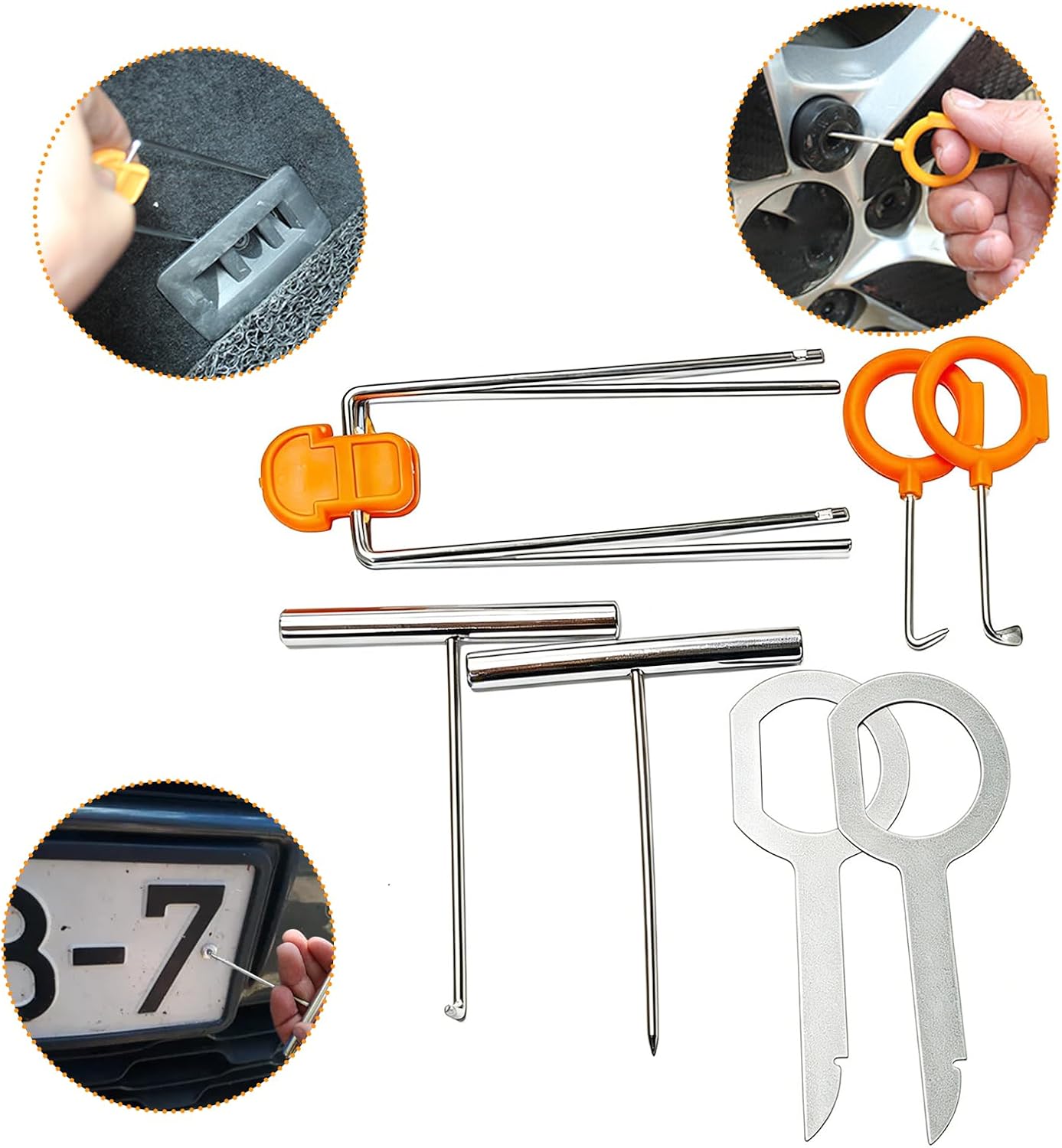 Trim Removal Tool Plastic Pry Tool Kit Auto,12 PCS Car Trim Removal Tool Kit, Car Accessories (Orange)