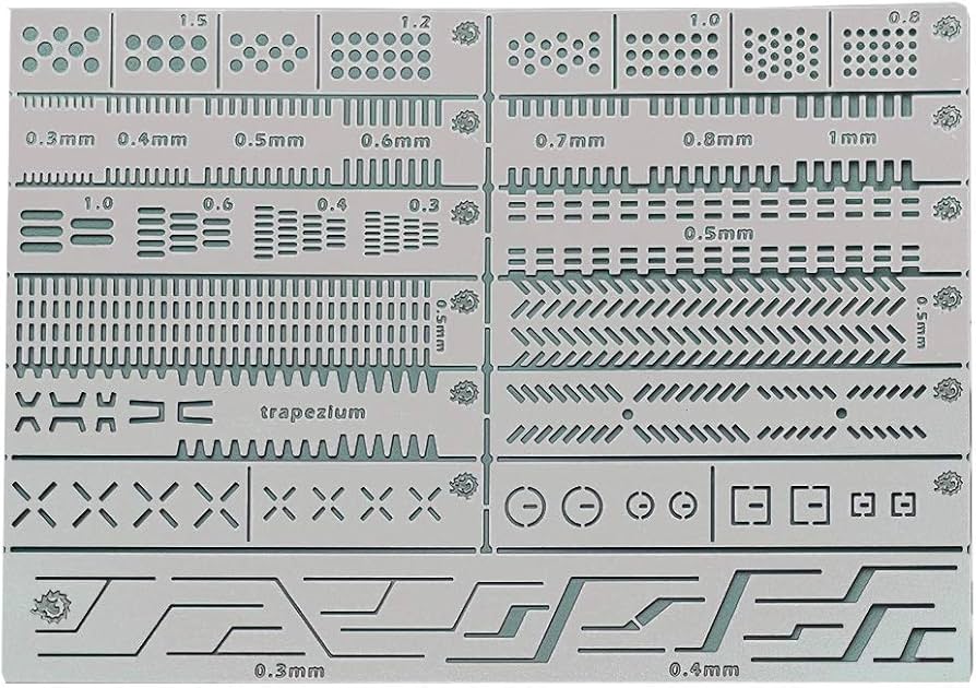 R-STYLE ガンプラ や ロボット スケール モデル 模型 等の ディテールアップに ステンレス エッチング モールドガイド パーツ セット (TYPE-090)