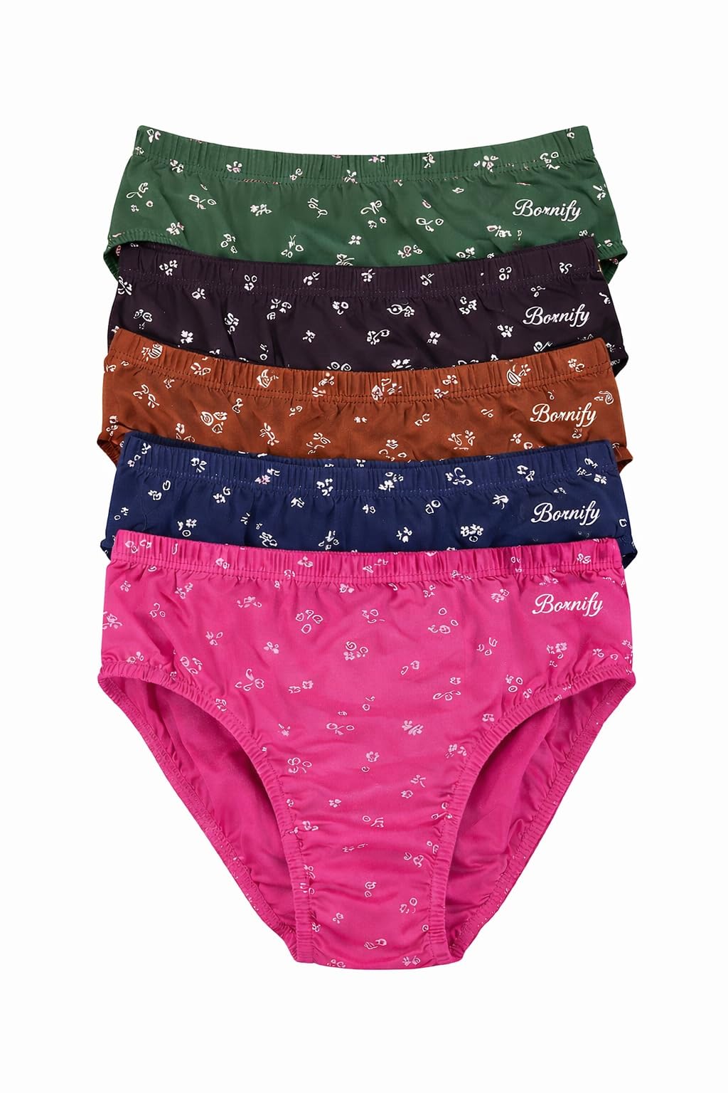 bornify Women's Cotton Printed Hipster Panties, Multicolor - (Pack of 5)-picture-40