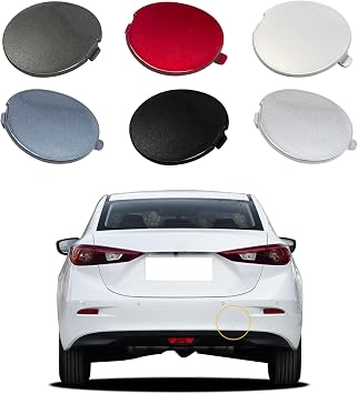 Car Rear Bumper Tow Hook Cover Compatible with Mazda 3 Axela 2014 2015 2016 2017 2018 Trailer Cover Cap BHN1-50-EK1-BB BHN150EK1BB Towing Eye Cap Black