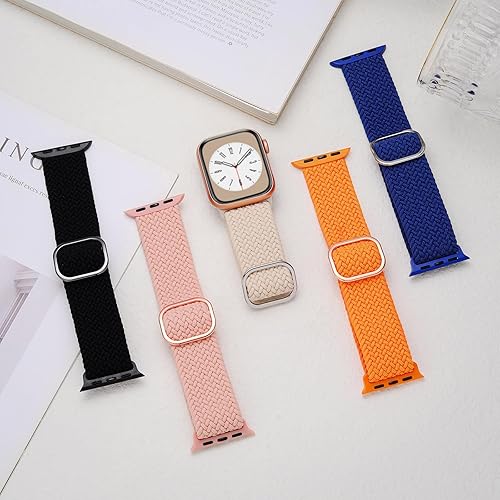 Miniatura 6 de Paquete de 5 correas trenzadas Solo Loop compatibles con Apple Watch de 1.496 pulgadas, 1.575 pulgadas, 1.614 pulgadas, 1.654 pulgadas, 1.732