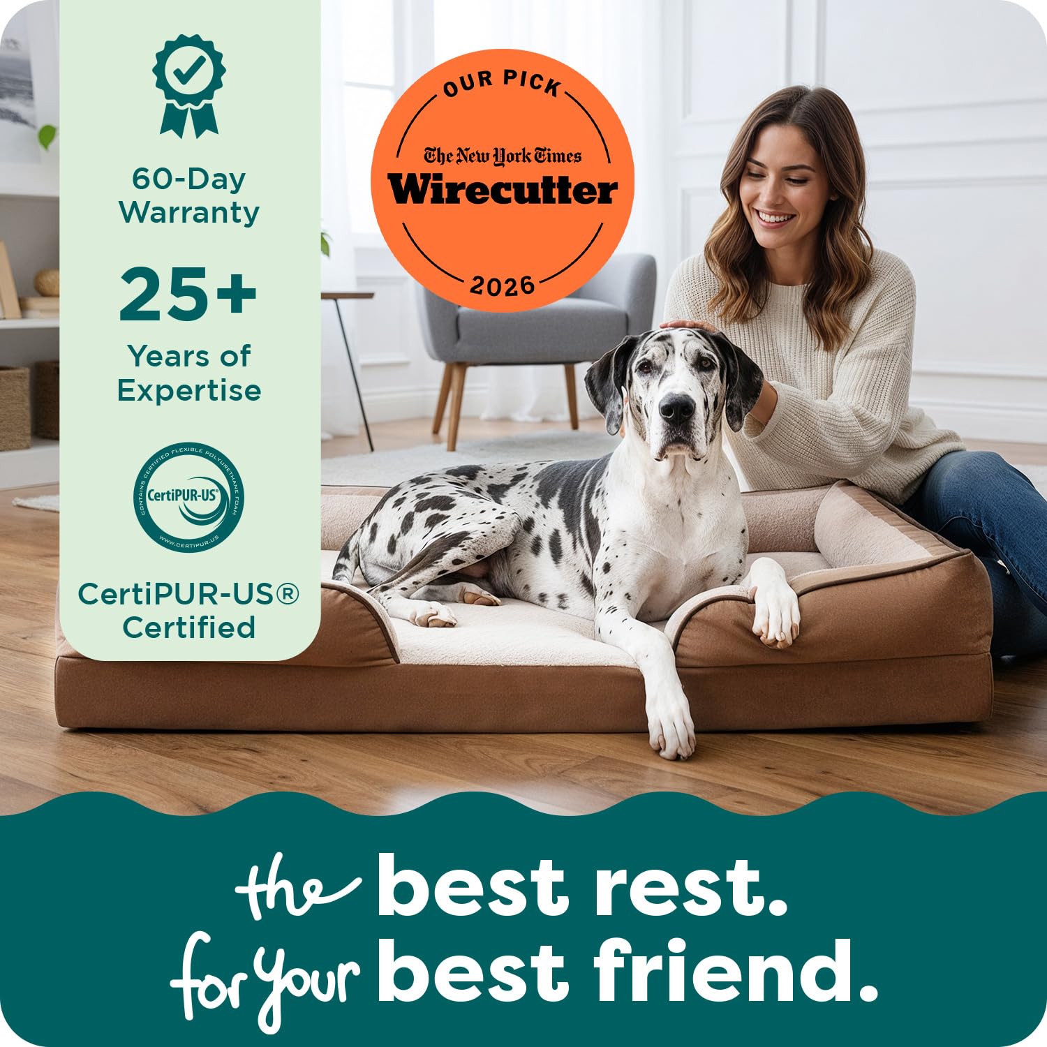 FurHaven Cama de Gel refrescante para Perros Grandes con Refuerzos extraíbles y Funda Lavable, para Perros de hasta 125 Libras, sofá cómodo Ondas de Felpa y Terciopelo, Piedra marrón,