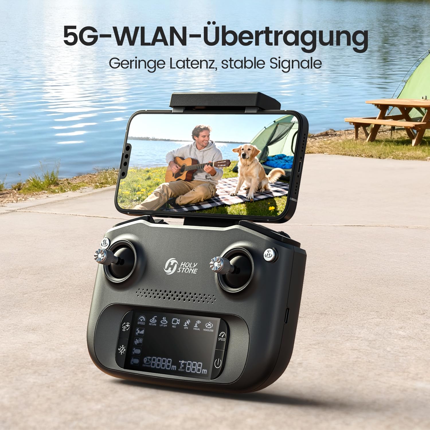 Holy Stone HS175G Drone GPS 8K EIS, Quadricoptère Pliable FPV pour Adultes Débutants, Moteur sans Balais, Suivez-Moi, Vol Circulaire, Maintien d'Altitude, Vol de 60 Minutes, Moins de 249g, C0