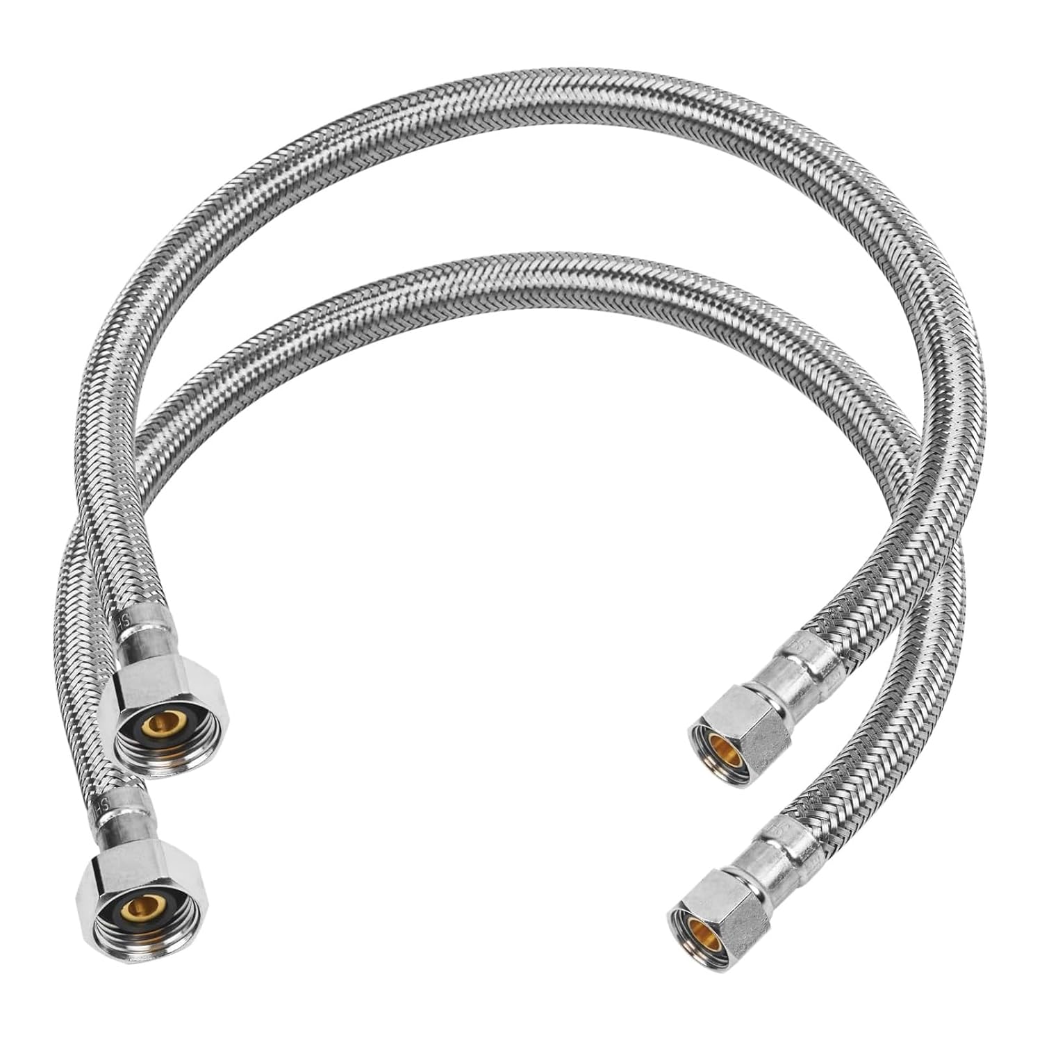 20 Faucet Supply Line 3 8 inch Comp x 1 2 inch FIP Faucet Connector Braided Stainless Steel