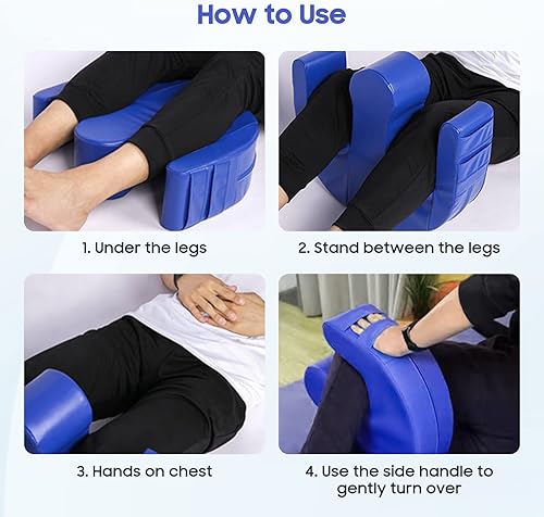 Miniatura 4 de SEABIRD Dispositivo de giro para pacientes, cojín inflable de gofres para úlceras por presión, almohada giratoria multifuncional con correa,