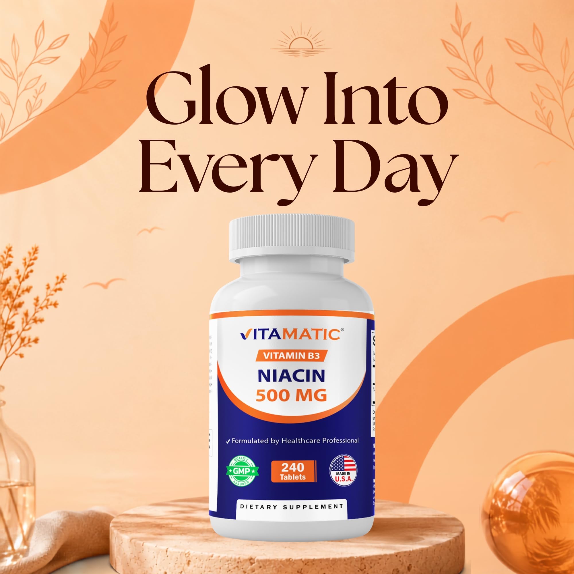Vitamatic Niacin (Vitamin B3) 500mg, 240 Tablets - Non-GMO & Gluten Free- 480 Tablets (Pack of 2) — Amazon image 7