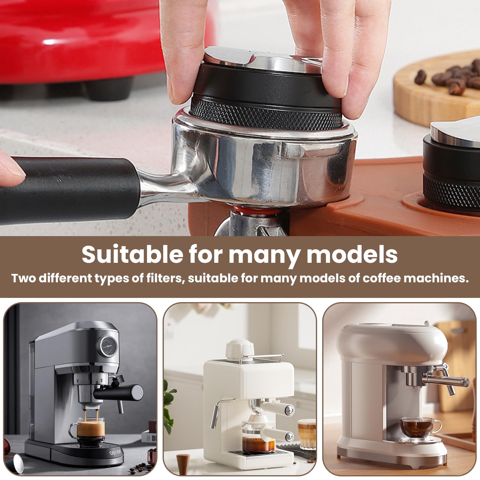 Cestello Portafiltro In Acciaio Inox Per Macchina Da Caffè, Versione Doppia Tazza, Pressurizzato E Riutilizzabile