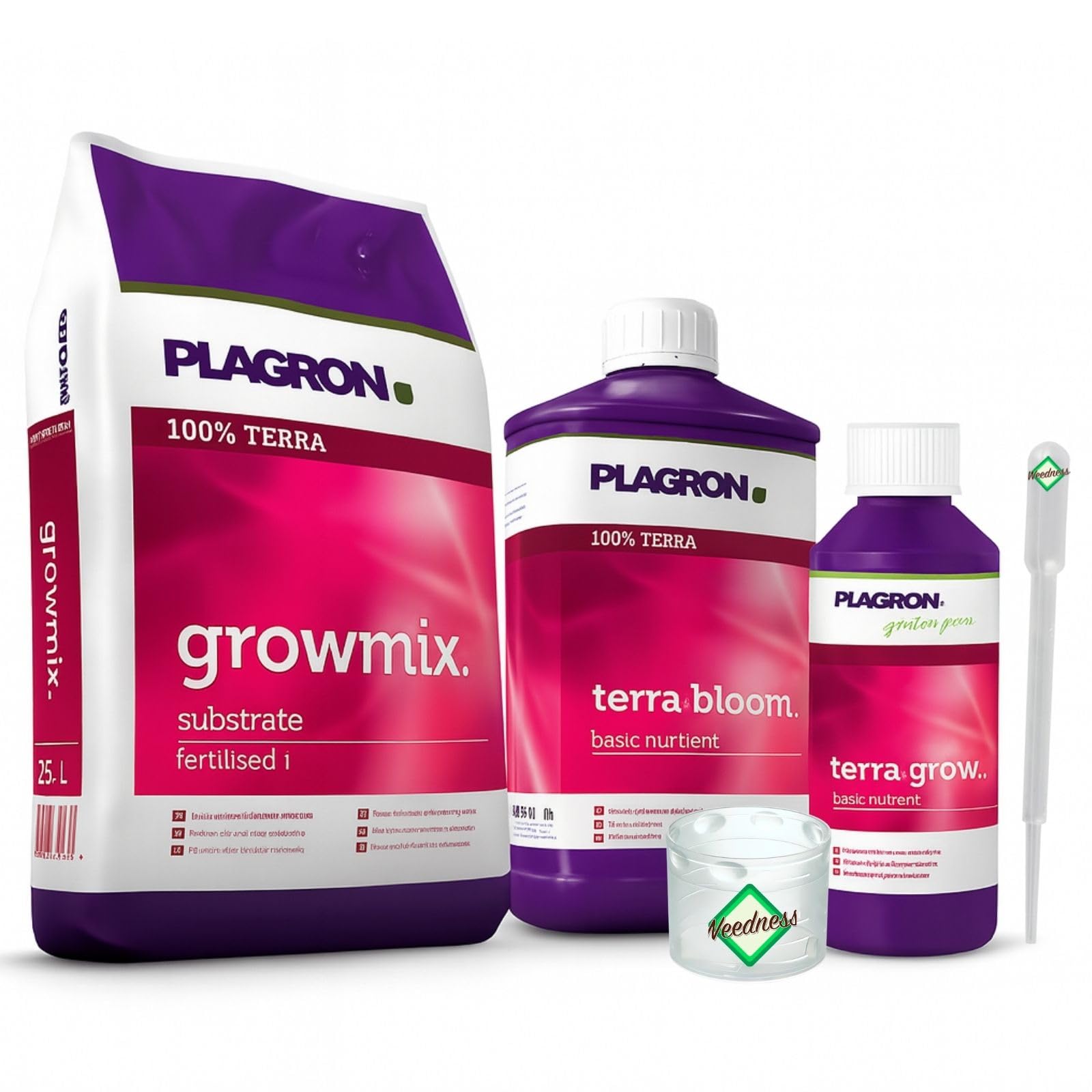 Weedness Plagron Growmix 50 Liter mit Perlite + Dünger Small - Blumenerde Grow Balkon-Pflanzen Pflanzerde Gartenerde Tomatenerde