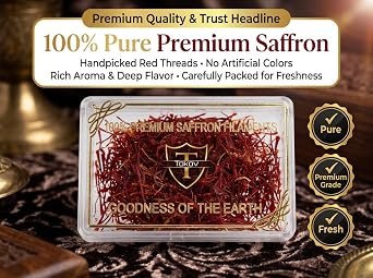 Premium Spanish Saffron 1 Gram – Pure Hand-Selected All-Red Threads – High Colouring Strength & Intense Aroma – Natural Grade Kesar for Tea, Rice, Paella, Biryani & Desserts