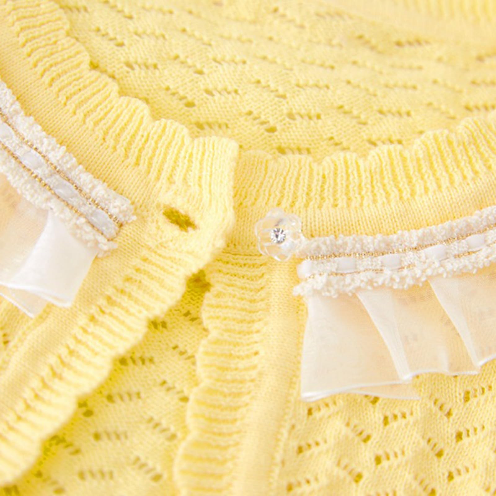 Generisch Bolero de punto para niñas como regalo, bonita chaqueta con volantes para niños | Bolero niña regalo cumpleaños Pascua cárdigan práctico y bonito
