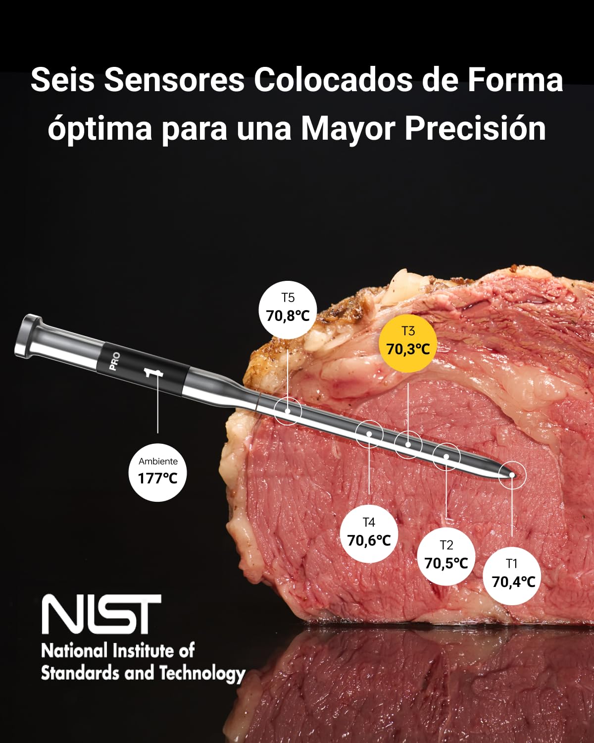 ThermoMaven G2 Termómetro de Carne Inalámbrico 2 Sondas y Base con Pantalla | Termómetro para Barbacoa con App WiFi, 6 Sensores NIST, Alcance Sub-1G de 915 m, con 2 Sondas para Parrilla, Ahumador y Horno