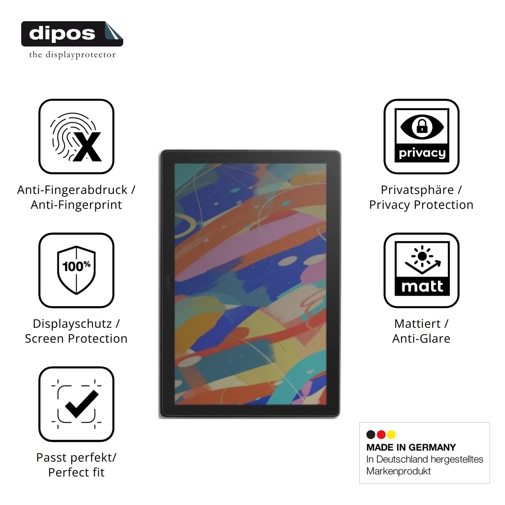 dipos Protector de Pantalla Antiespía para Wacom Cintiq 16 | Película protectora mate, filtro de privacidad 4 vías, ajuste perfecto, antiarañazos, sin burbujas, autoadhesivo