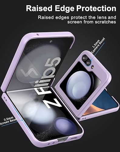 Miniatura 5 de Funda para Samsung Galaxy Z Flip 5 (2023) Funda delgada y dura mate para Galaxy Z Flip5 - Lila