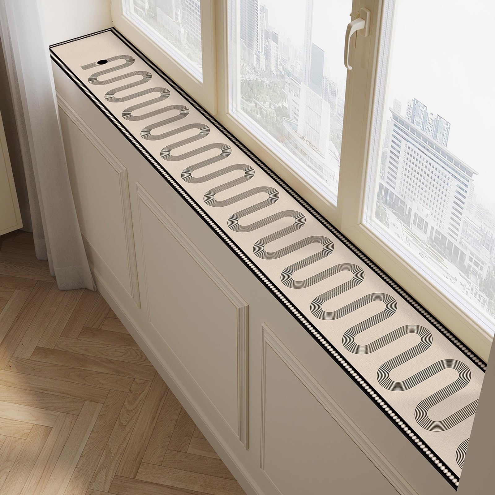 YCYHXJB Window Sill Mat, Narrow Adjustable & Waterproof Window Cover, Non-Slip Protector Pad, Cut-to-Size Windowsill Mat for Bay Window, Balcony, Kitchen Countertop(60x60 cm/24x24 in)