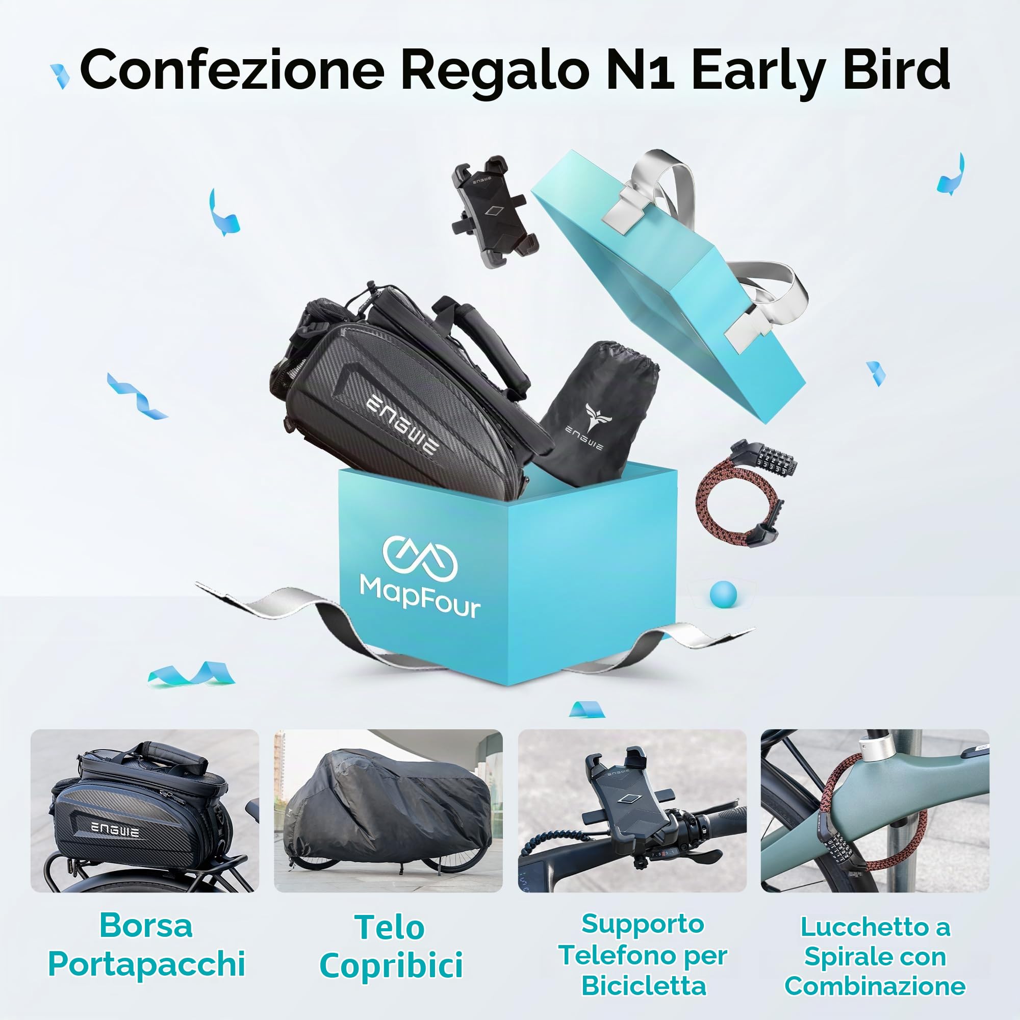 ENGWE Bici Elettrica da Uomo con Batteria da 36V 10Ah, Bici Elettrica con supporto di coppia, cambio a 7 velocità con APP e Bluetooth, motore a rotore interno fino a 100km