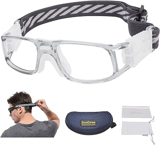 SooGree Basketball Sports Goggles - Protective Eyewear with Removable Prescription Lenses, Adjustable Strap, Anti-Fog for Men Women