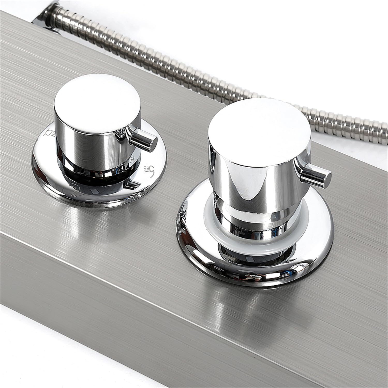 MUL-BOUTICA Columna de Ducha Hidromasaje Termostática Ajustable Con Temperatura y Flujo de Agua, Sistema Con Cascada (Plata-1,S2)