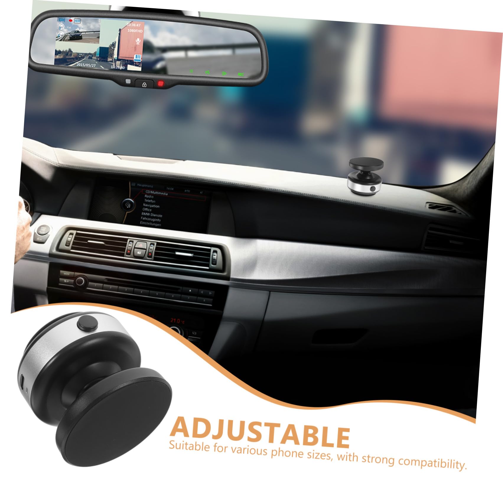 Healeved Supporto Magnetico per Telefono Auto Ventosa Pieghevole in Plastica, Design Compatto per Cruscotto e Cellulare in Auto