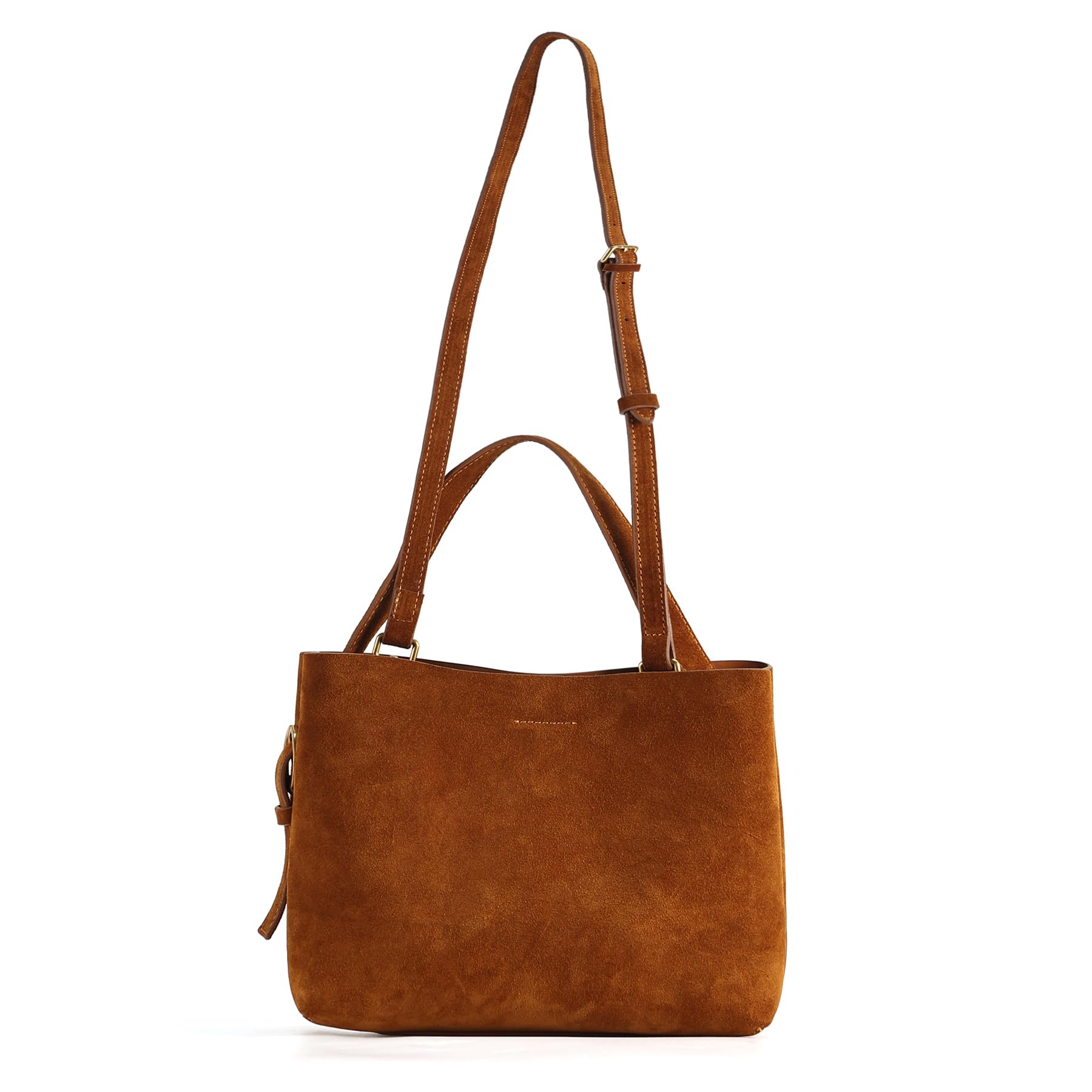 Suede Leather Purse for Women, Soft Leather Shoulder Bag with Top Handle, Crossbody Bag for Work, Elegant Handbag with Magnetic Closure, Gift for Her