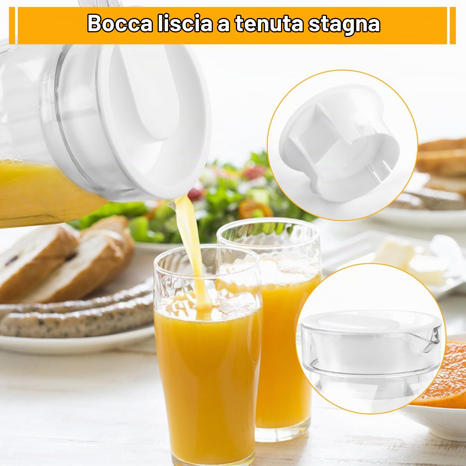 2 Brocca Acqua 900 ML, Caraffa Plastica con Coperchio E Manico, Brocche D'acqua Senza Bpa, Brocche In Plastica per Bevande Fai da Te, Succhi di Frutta, Tè, Latte, Caraffa, Caraffa, Latte