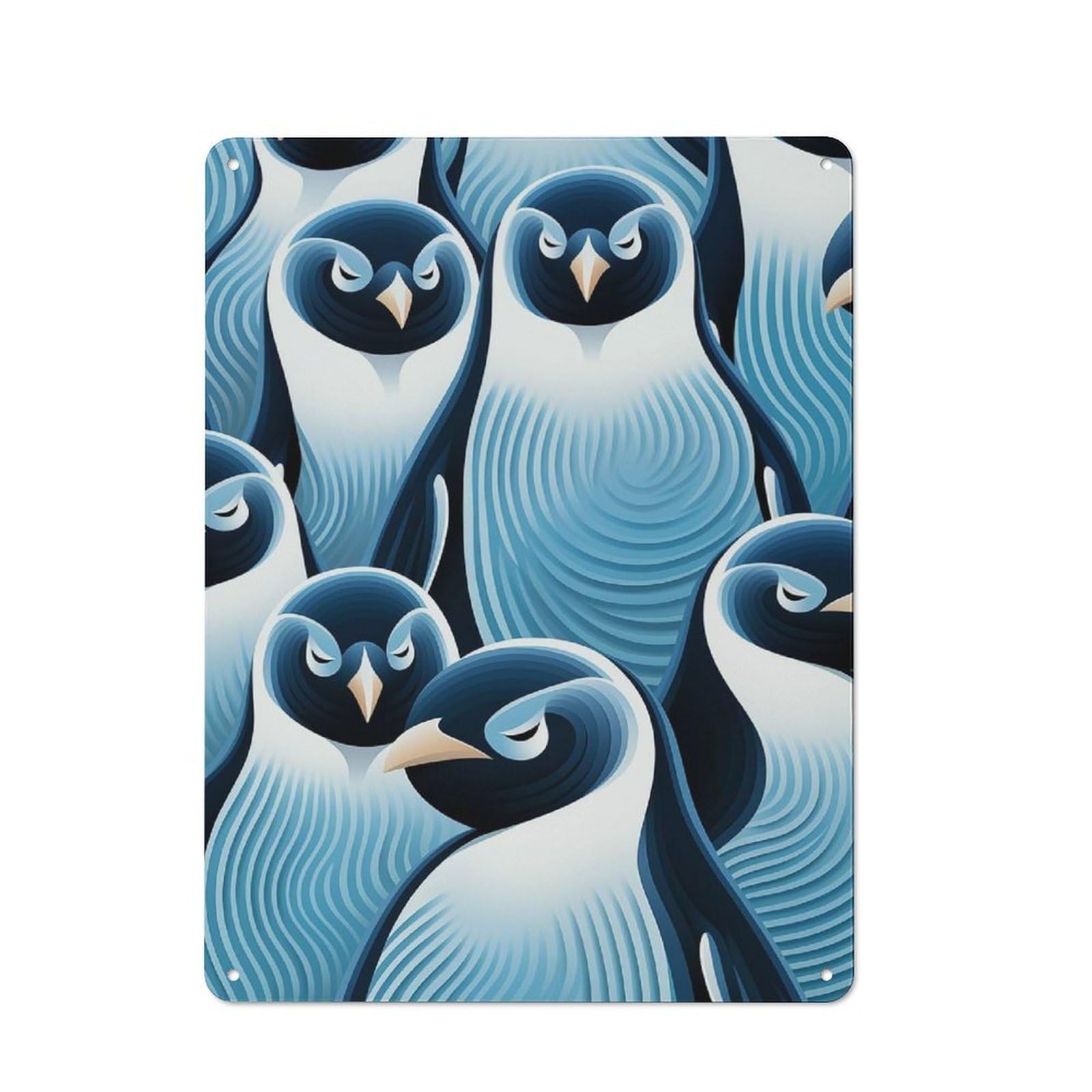 Junmoney Angry Penguins Rustic Metal Sign 40X30cm For Café Or Restaurant, Suited To Café Owners And Decorators