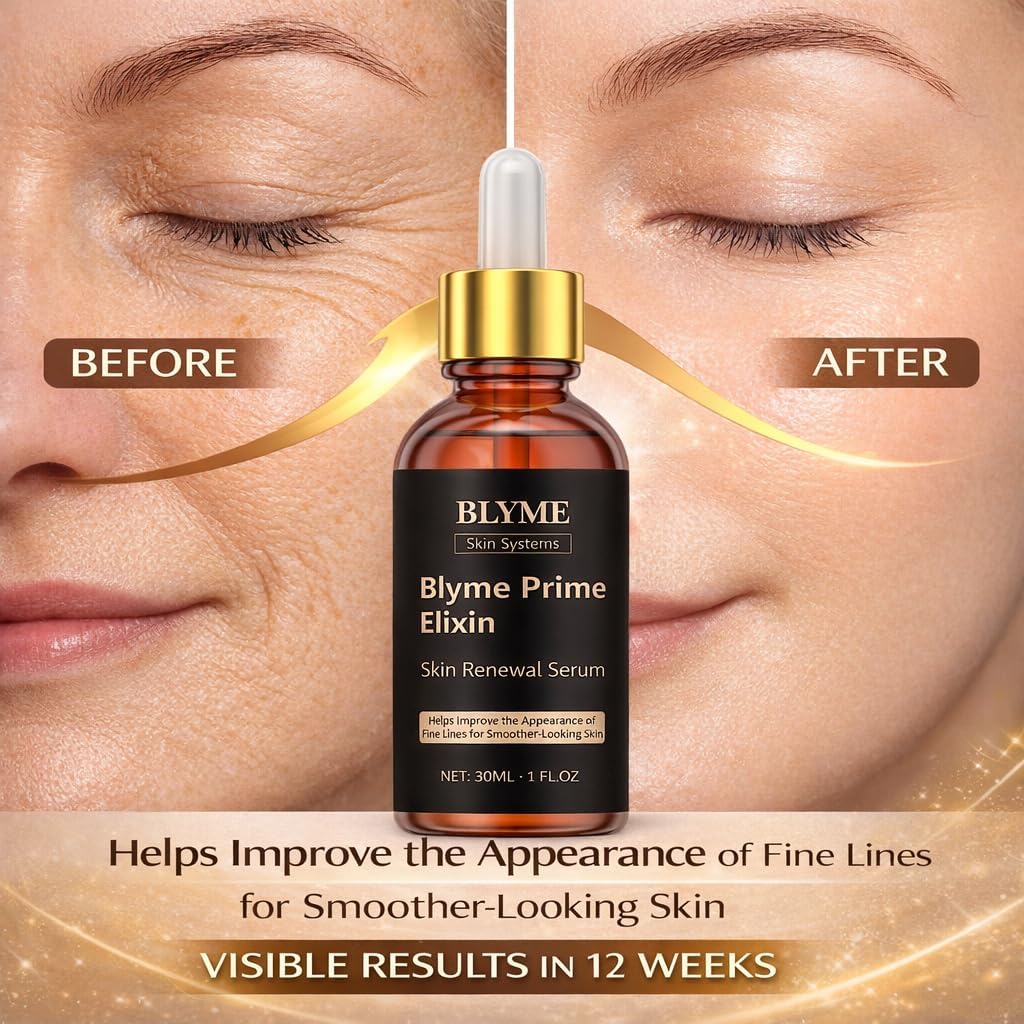 Blyme Prime Elixir Serum - Peptide + Hyaluronic Acid & Retinol, Skin Elasticity & Hydration, Non-Comedogenic Formula for Smooth Skin, 30ml