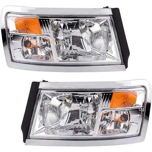 Headlight Assembly Set Headlights Driver & Passenger Side Compatible with 2008-2010 Dodge Dakota 2011 Ram CH2518128 CH2519128