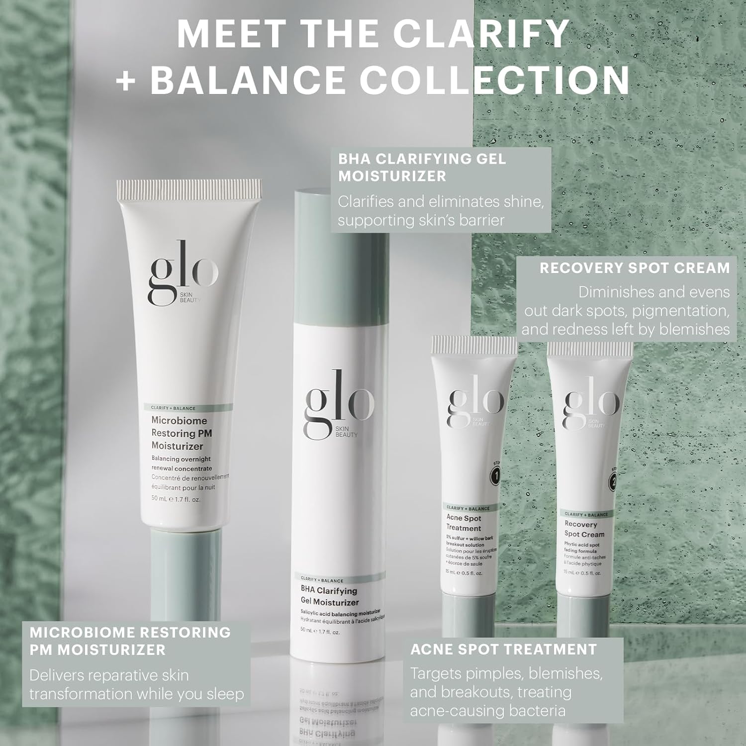 Glo Skin Beauty BHA Clarifying Gel Moisturizer – Oil Free Face Moisturizer for Acne-Prone & Oily Skin, With Salicylic Acid to Refine & Balance, Reducing the Appearance of Pores
