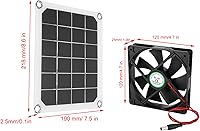Vista 7 de Extractor solar, kit de ventilador de panel solar USB de 6 V 10 W, carga USB monocristalina para exteriores pequeños gallineros, invernaderos