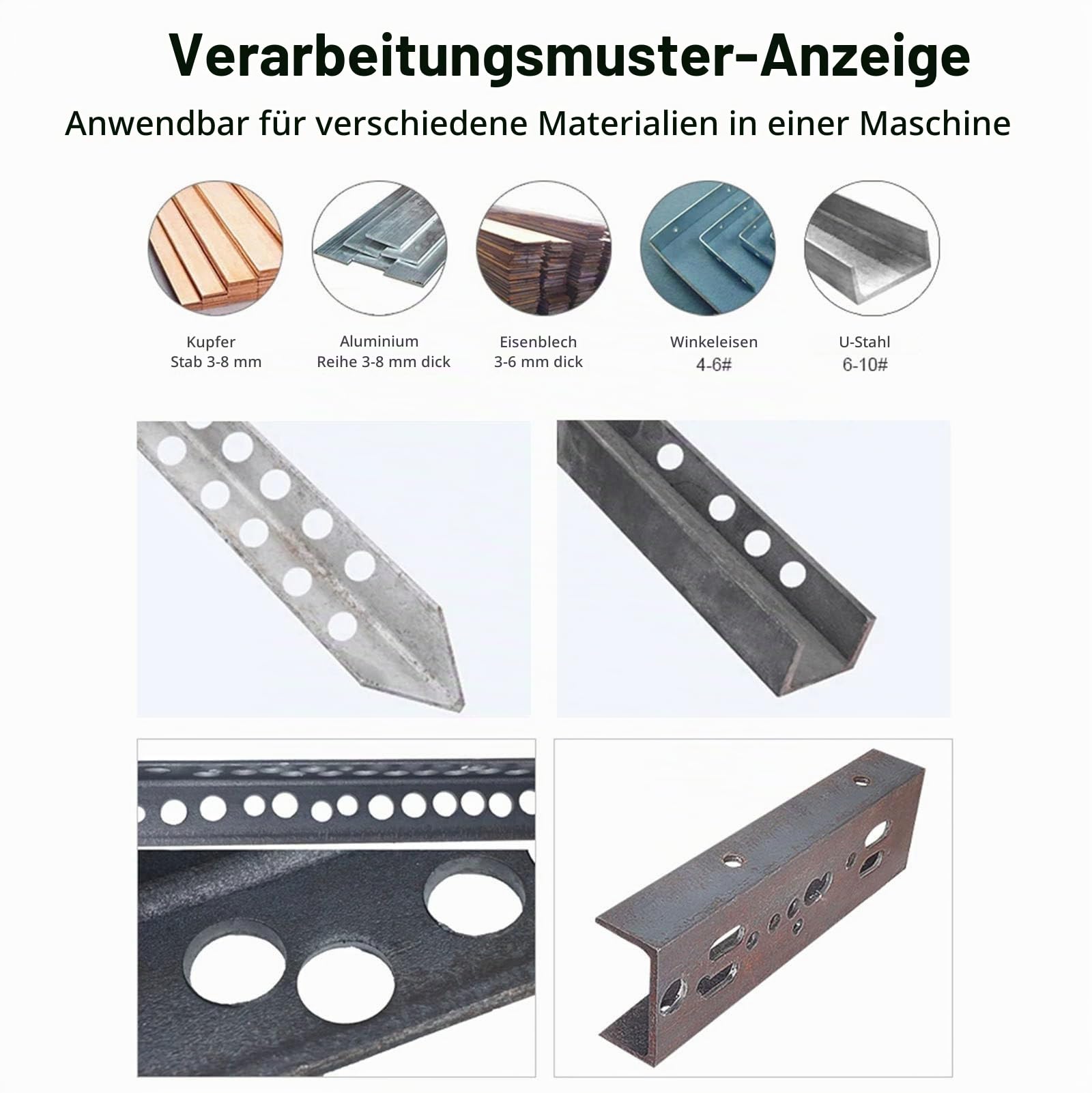 1300 W Elektrischer Hydraulischer Locher, Hydraulische Stanzmaschine Mhp-20 Mit 5 Matrizen (ø 6,5–20,5 Mm), Stanzgeschwindigkeit: 2–3 Sekunden,FüR Stahl, Eisen, Aluminium, Kupfer,Channel-Steel