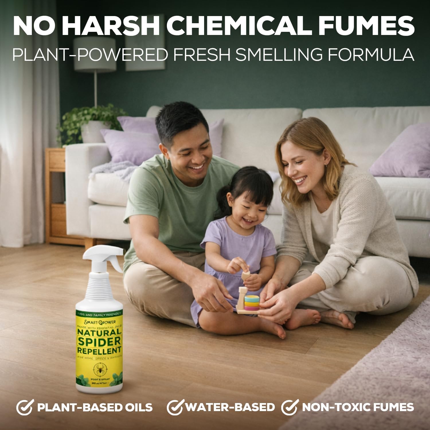 Natural Spider Repellent Spray – Indoor Spider Spray with Peppermint & Lavender, Family & Pet Friendly – Fresh Scent Spider Remover for Bedrooms, Bathrooms, Closets & Corners 16oz Ready to Use - Image 5