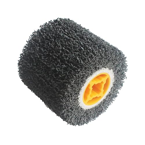 Tambor de rueda de dibujo abrasivo de 4.5 x 4 pulgadas, rueda de bruñido de 3/4 pulgadas para pulidora de mano, tambor de lijado de grano 40,