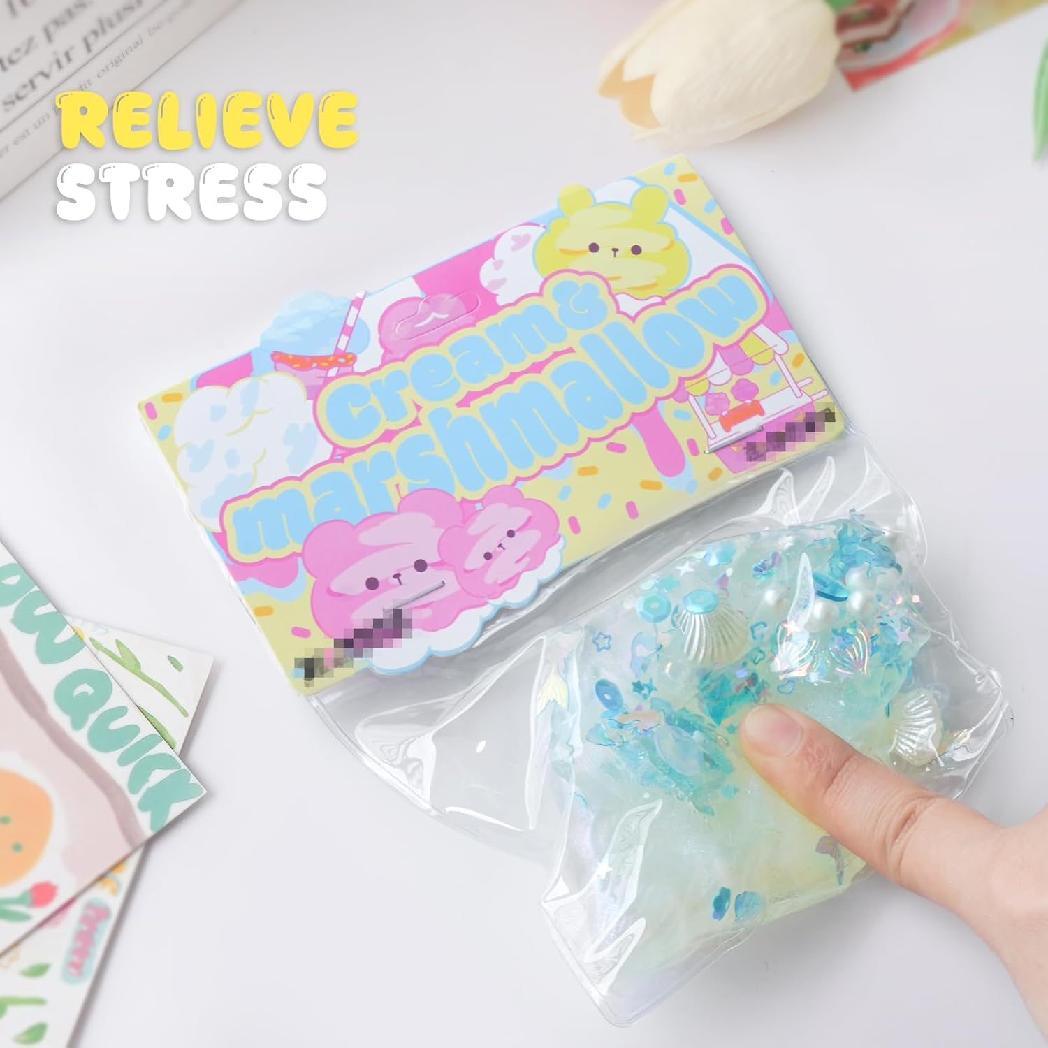 Taba Squishy Toys, Squeeze Toys Cat Paw Cute Kawaii ,Sticky Squishy Fidget Toys Silicone Squeeze Toy for Stress Relief,Cute Soft Toys,Best Gift for Anniversary (Conch)